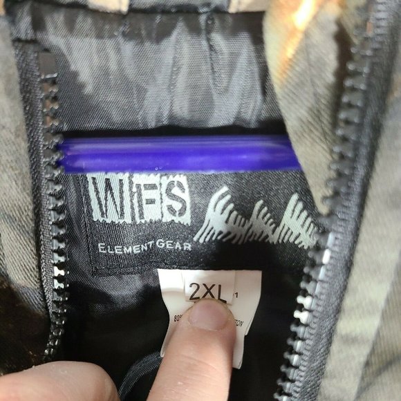 WFS Element Gear Burly Camo Men's Sz 2XL Insulated Hooded Hunting Coat Jacket - Picture 2 of 4